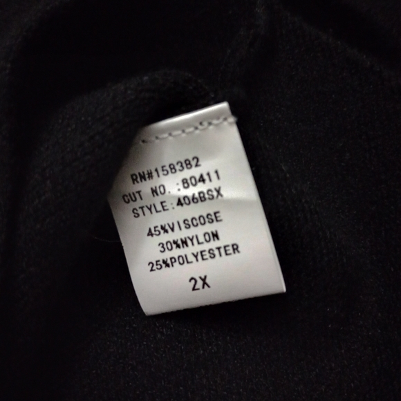 NWT Luna Black Faux Wool Skirt With Beaded Embellishments Size 2X - Picture 5 of 10